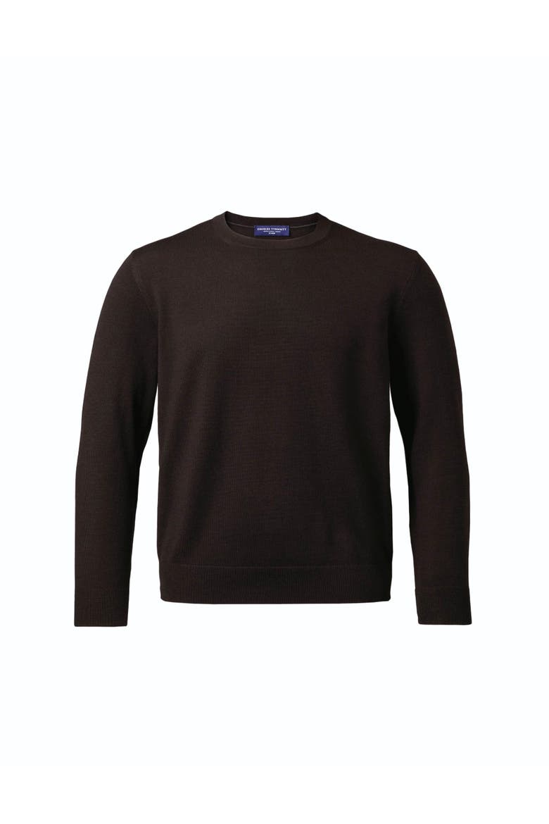 Pure Merino Crew Neck Sweater, Alternate, color, Chocolate Brown