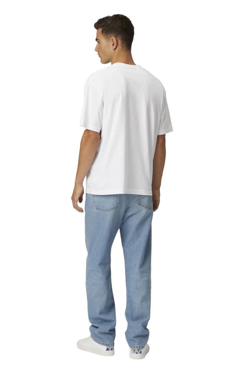 Missoni Cotton Crewneck T-shirt With Macro Zigzag Print, Alternate, color, White  & Orange