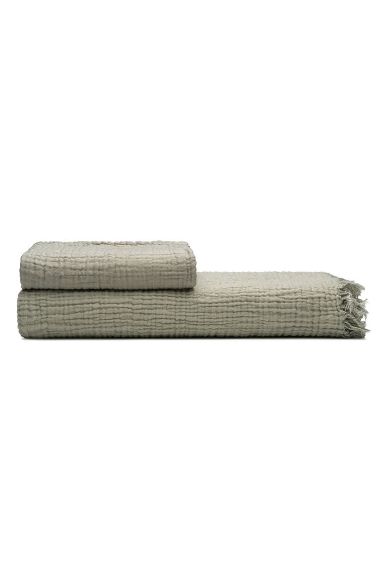 Soho Supersoft 4-Layer Cotton Gauze Bath and Hand Towel - Set, Main, color, Sage Green