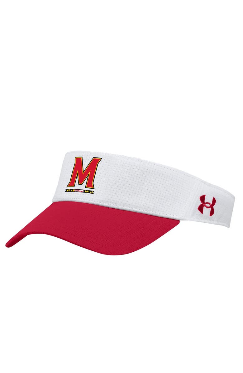 Under Armour Men's Under Armour White Maryland Terrapins Logo Performance Adjustable Visor, Main, color, 