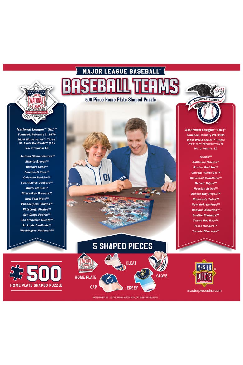 MLB Home Plate 500 Piece Shaped Puzzle, Alternate, color, Multicolor