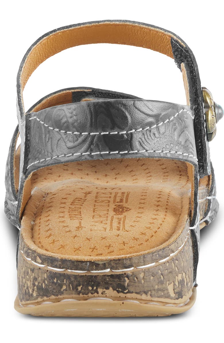 L'Artiste by Spring Step Popular Asymmetric Ankle Strap Sandal, Alternate, color, Black