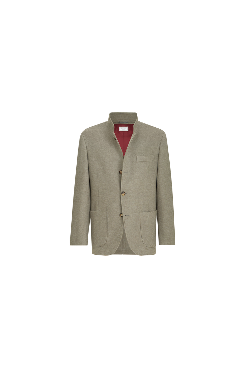 Lightweight water-resistant cashmere outerwear blazer, Alternate, color, Military