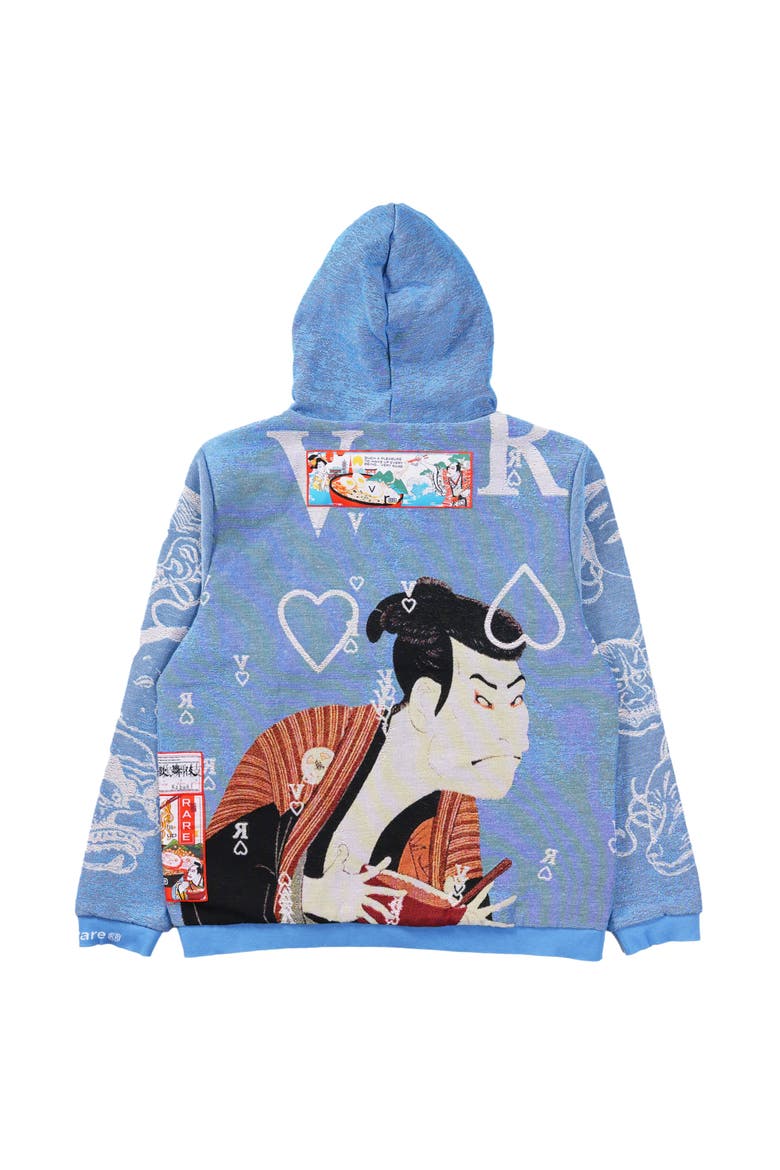 Yokai/Kabuki Hoodie, Alternate, color, BLUE