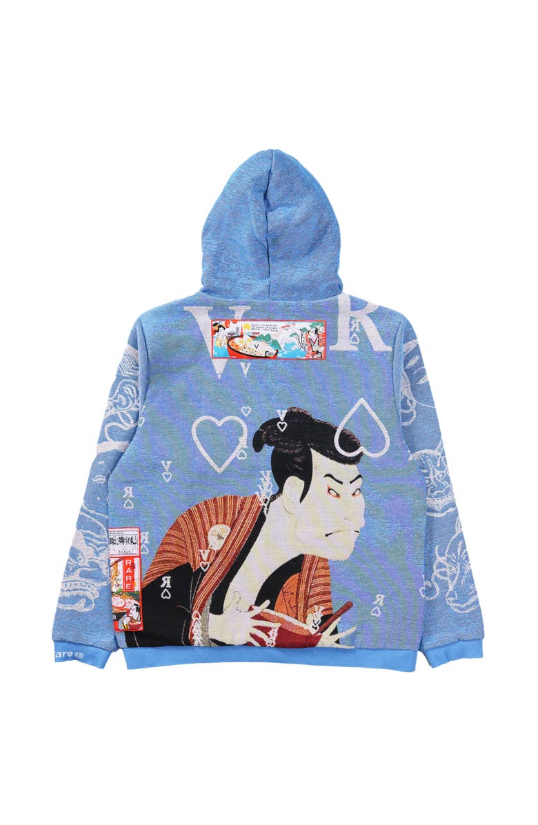 VERYRARE Yokai/Kabuki Hoodie, Alternate, color, Blue