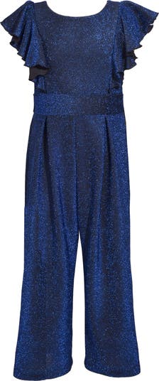 Kids' Metallic Flutter Sleeve Jumpsuit