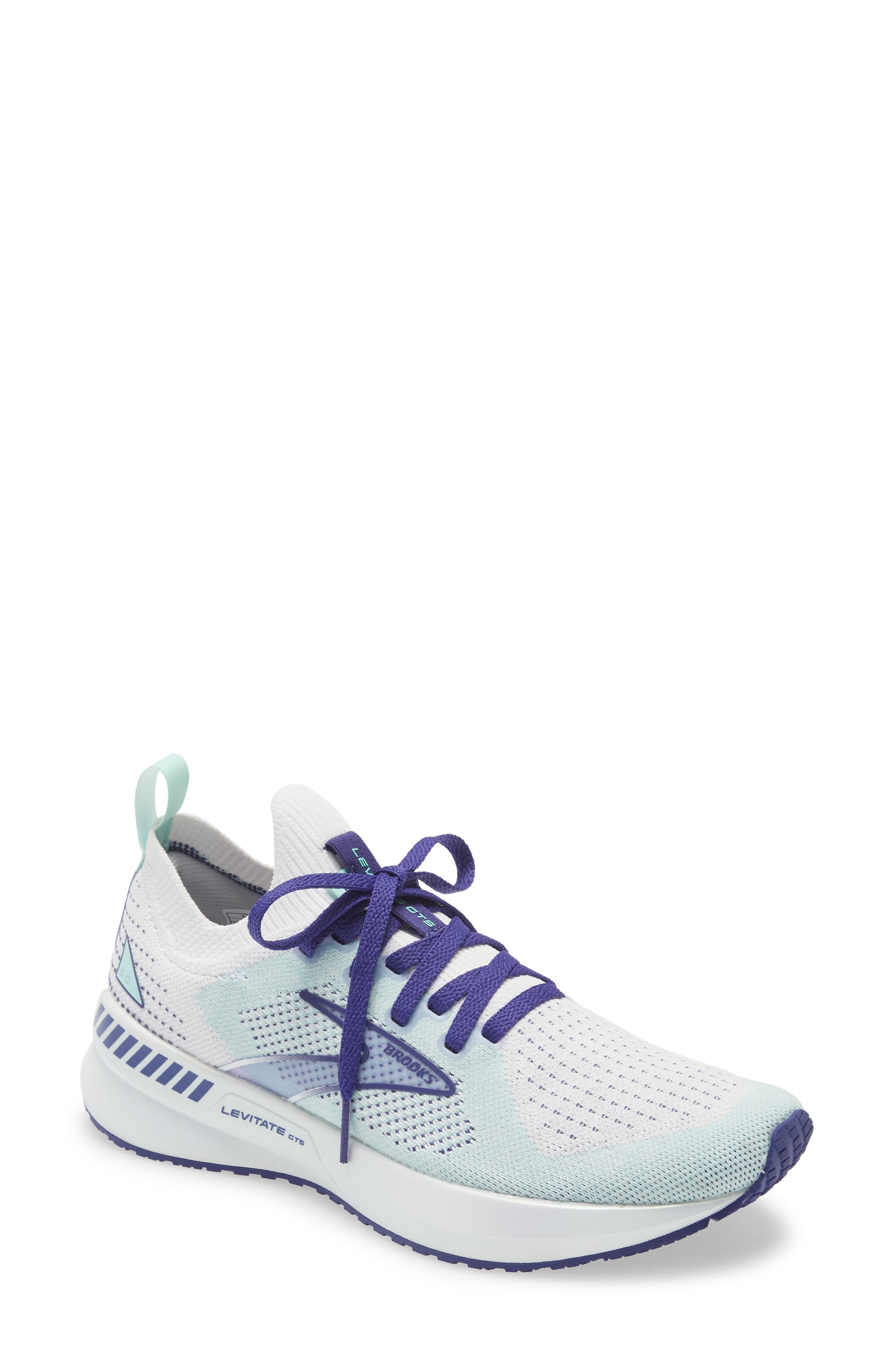 Levitate StealthFit GTS 5 Running Shoe, Main, color, WHITE/ NAVY BLUE/ YUCCA
