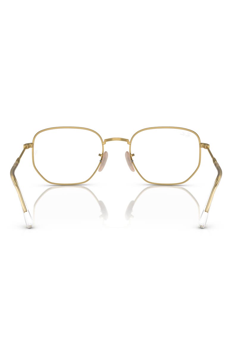 Ray-Ban 51mm Oval Optical Glasses, Alternate, color, Gold Flash