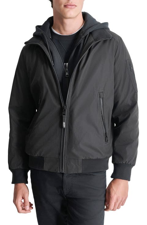 Water Resistant Bomber with Hooded Bib