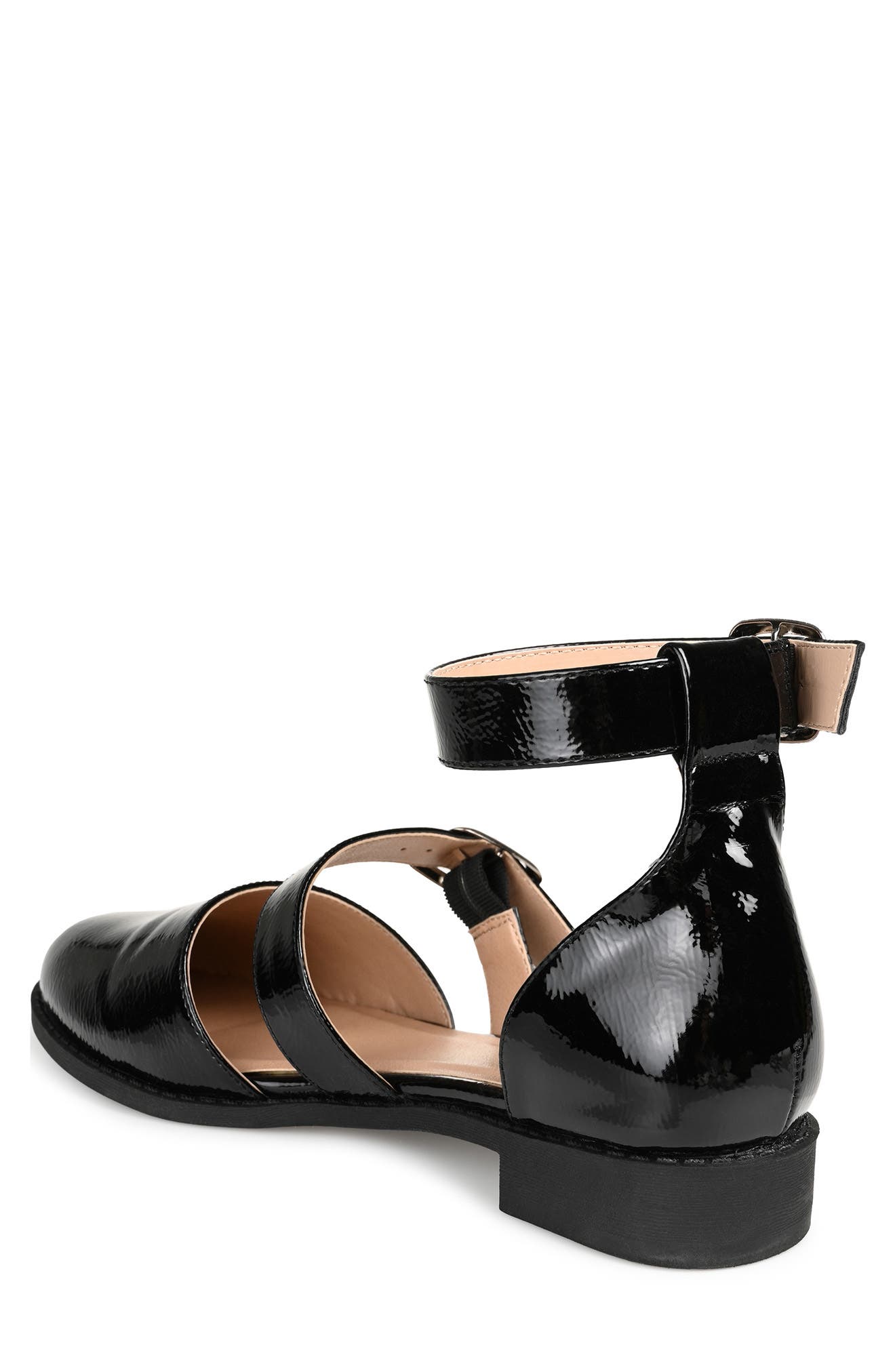 Journee Collection Constance Buckle Strap Flat, Alternate, color, Black