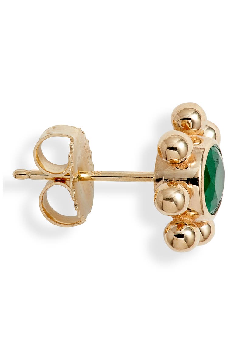Dew Drop Marine Emerald & 14K Gold Stud Earrings, Alternate, color, YELLOW GOLD/ EMERALD