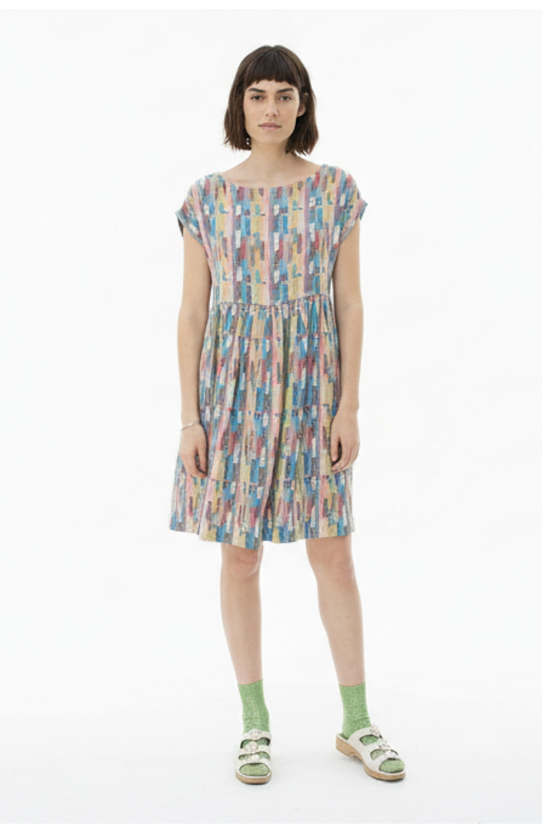 Ace & Jig Float Slit-neck Mini Dress, Main, color, Trivia