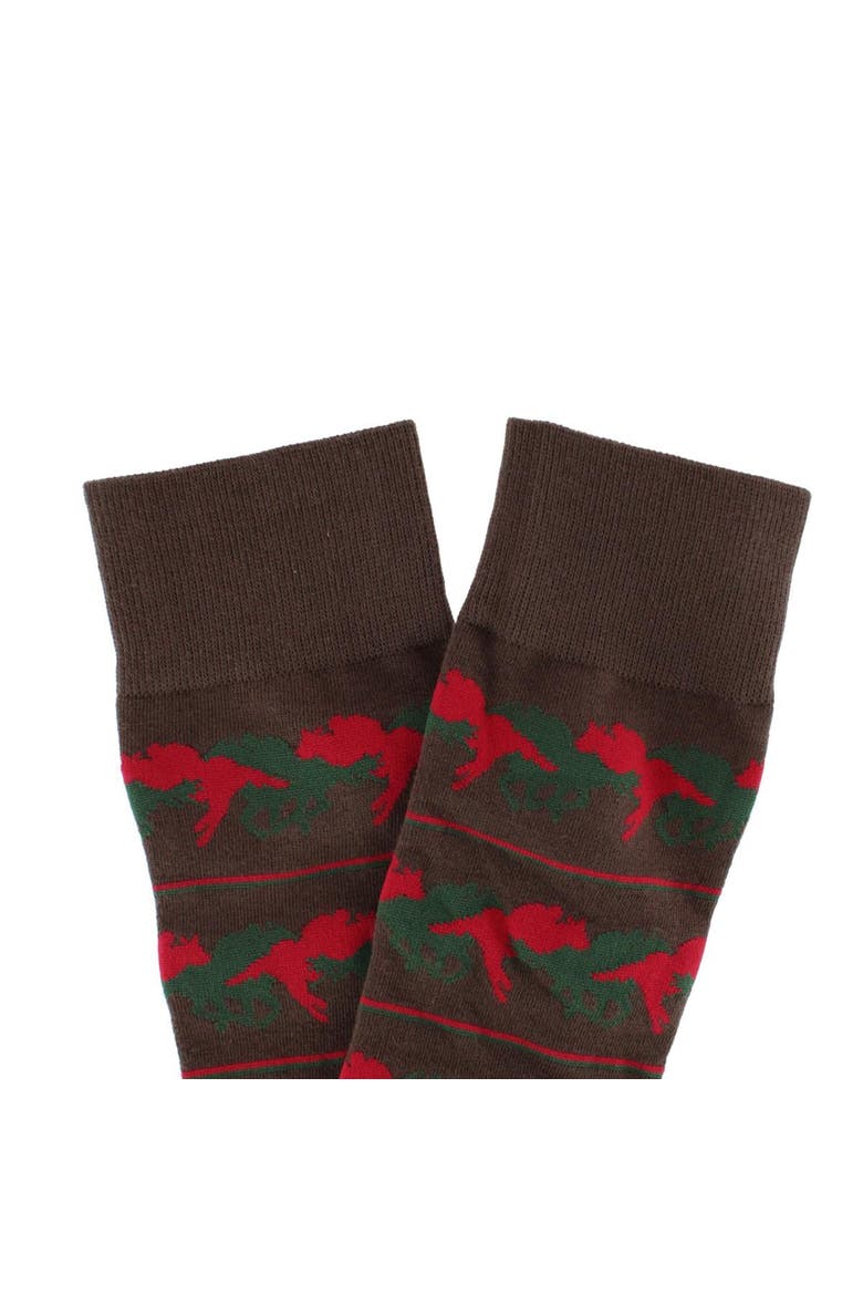 Win Place or Show Mid-Calf Cotton Blend Novelty Dress Sock, Alternate, color, Brown