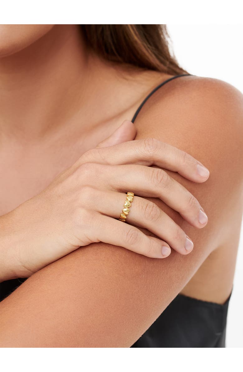 DEVATA Sweet Heart Ring in Gold Plated Sterling Silver, Alternate, color, Yellow Gold