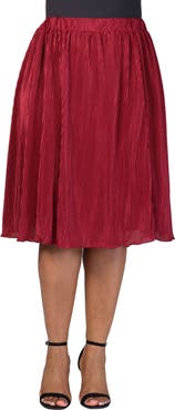 24seven Comfort Apparel Elastic Waistband Party Midi Skirt