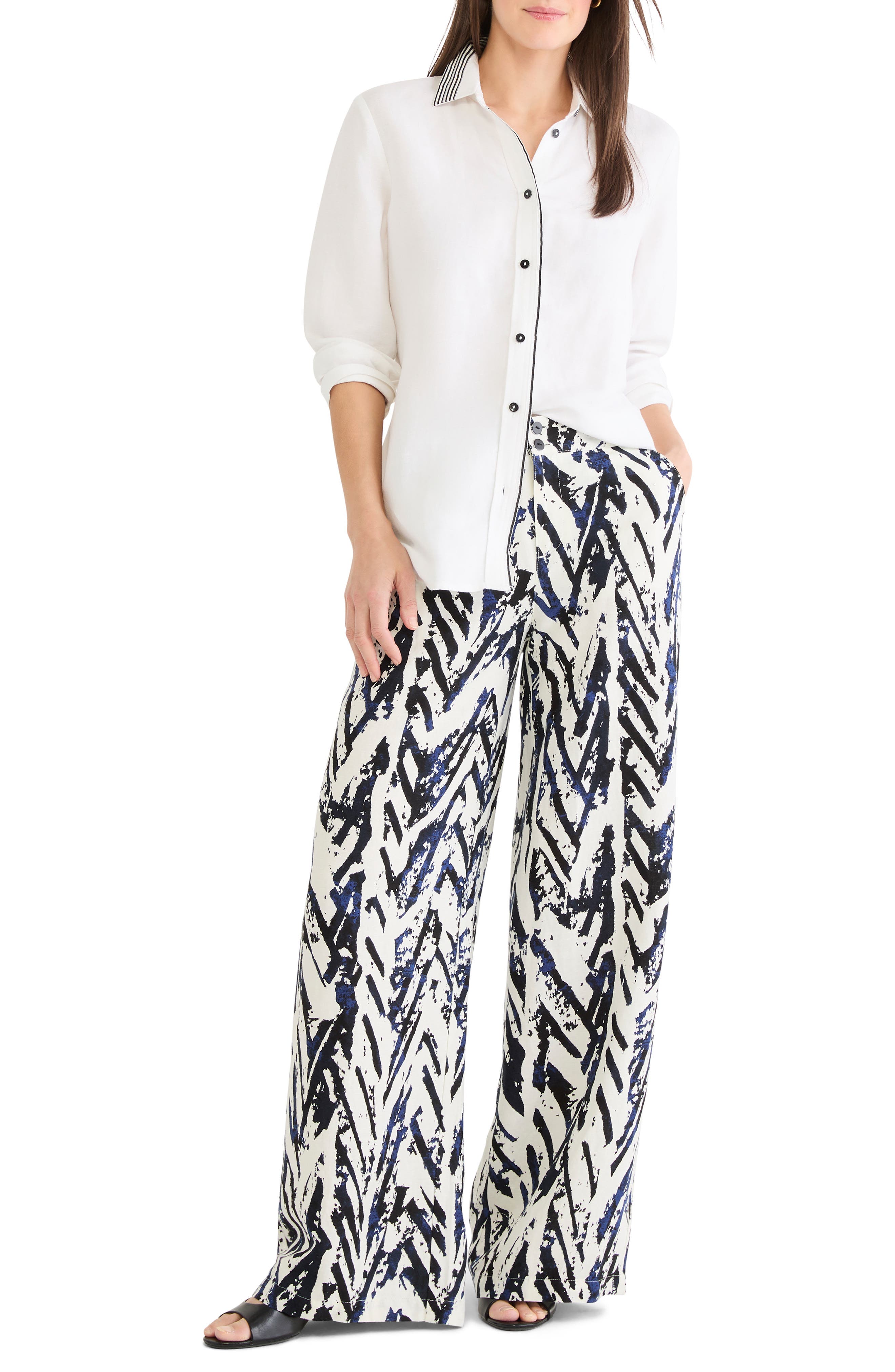 Crosshatch Linen Blend Pants - image 2