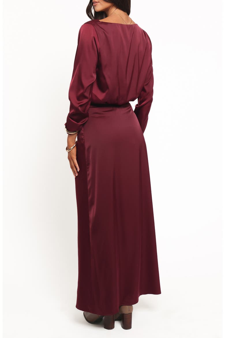 Catherine Satin Crop Top & Maxi Skirt Set, Alternate, color, BURGUNDY