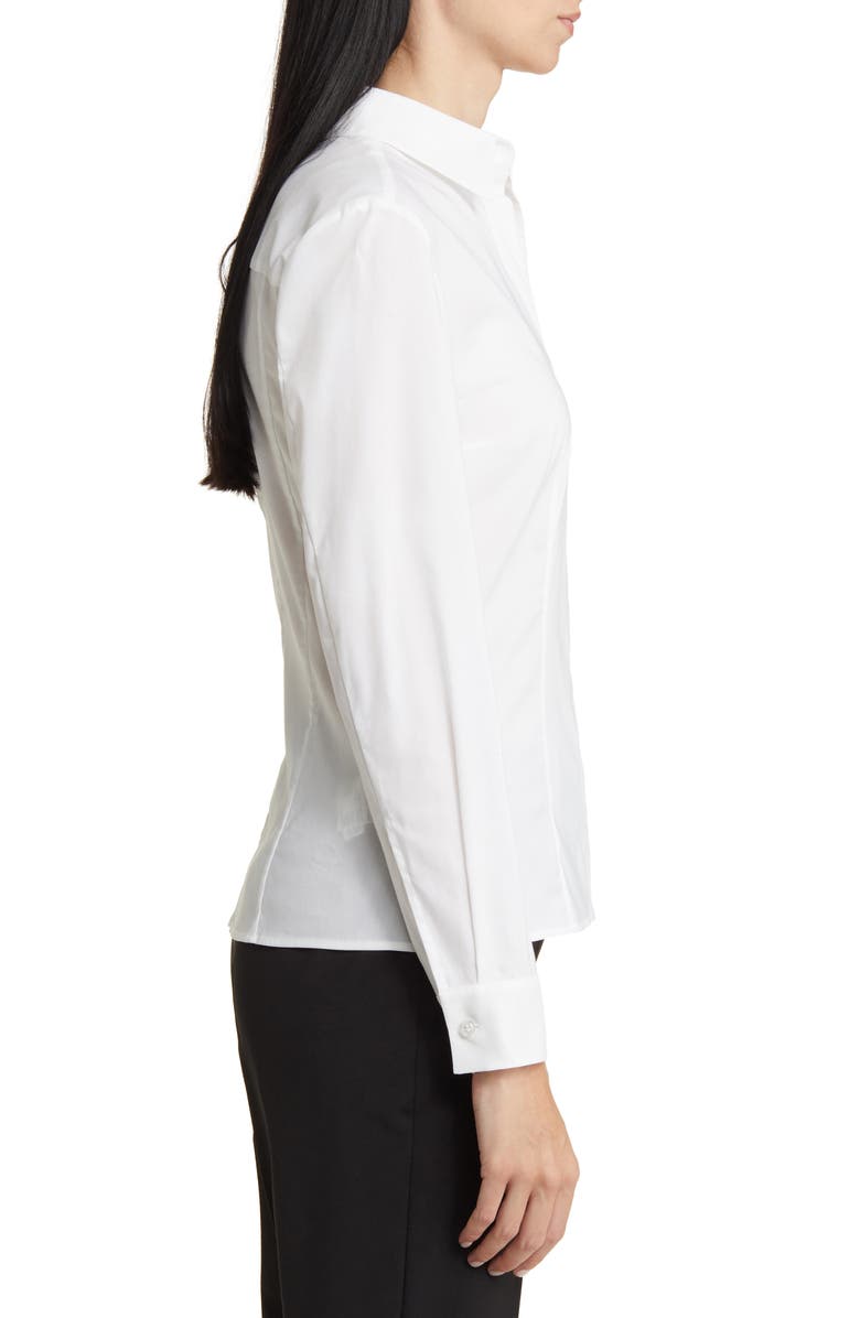 BOSS Bashinah Cotton Blend Blouse, Alternate, color, Bright White