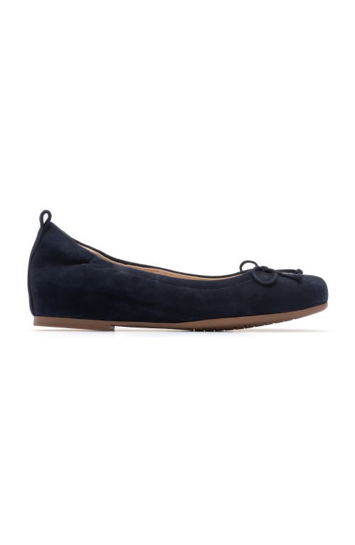 Abeo Cadence Bow Ballet Flat In Navy Suede - Regular