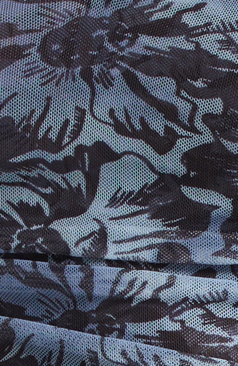 Cinq à Sept Lucy Graphic Cosmos Mock Neck Mesh Top, Alternate, color, Iris Cloud/ Black