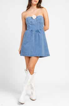 Beivy Strapless Denim Minidress