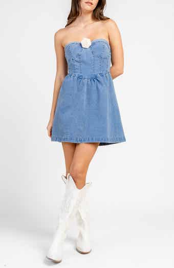 Beivy Strapless Denim Minidress