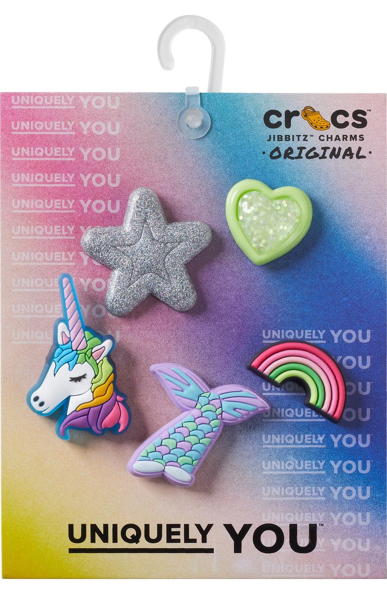 CROCS Kids' Favorite Unicorn Assorted 5-Pack Jibbitz Shoe Charms, Main, color,