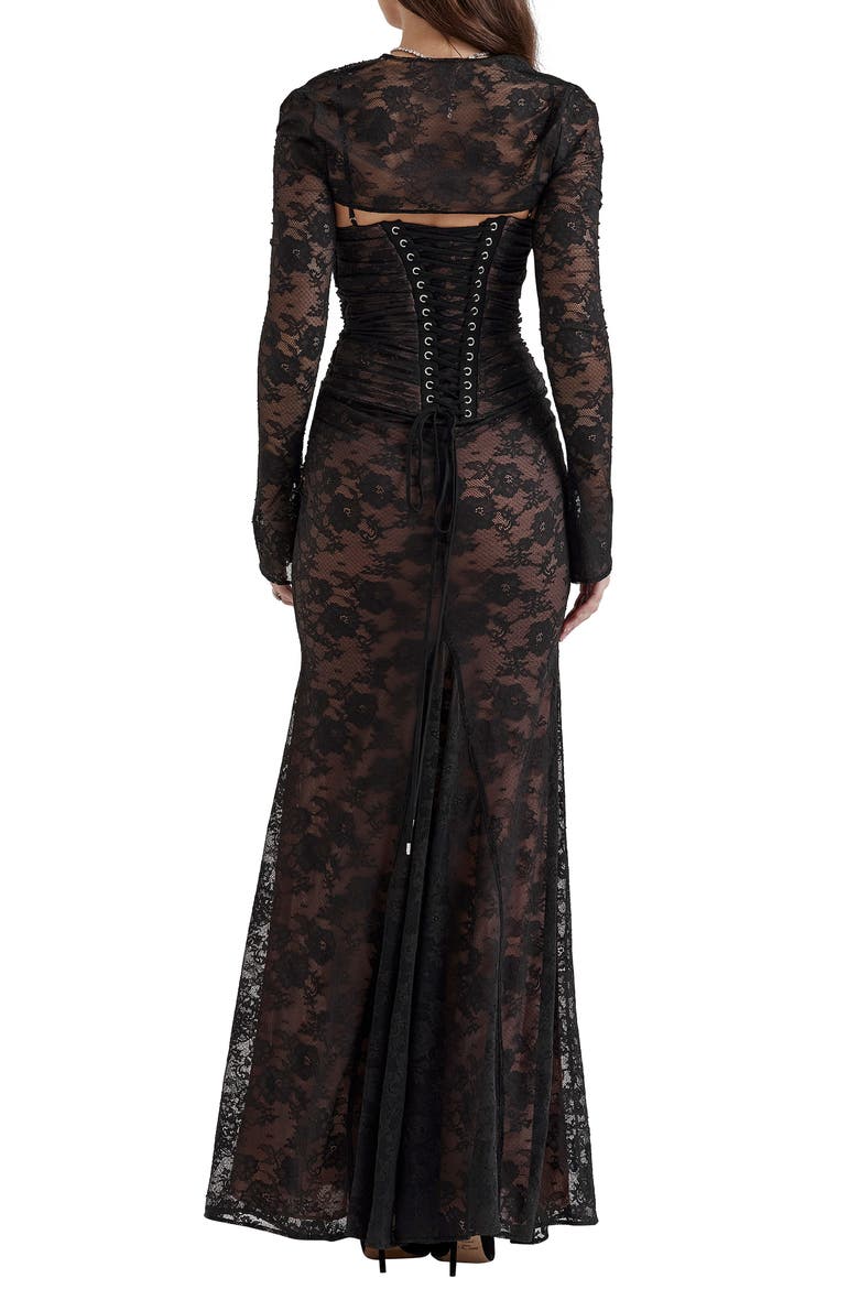 artemis lace maxi dress House OF CB Artemis Corseted Lace Maxi Dress