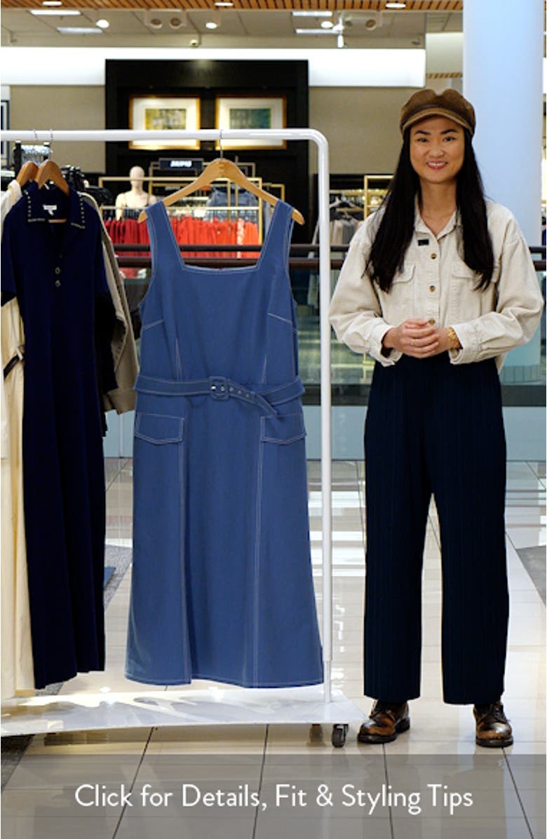 Belted Denim Midi Dress, sales video thumbnail