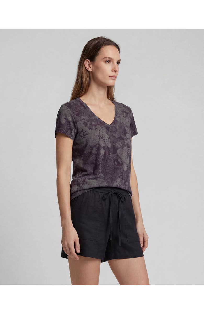 Lords of Harlech Paisley Explosion Womens V-neck Printed Top, Alternate, color, Paisley Explosion Black