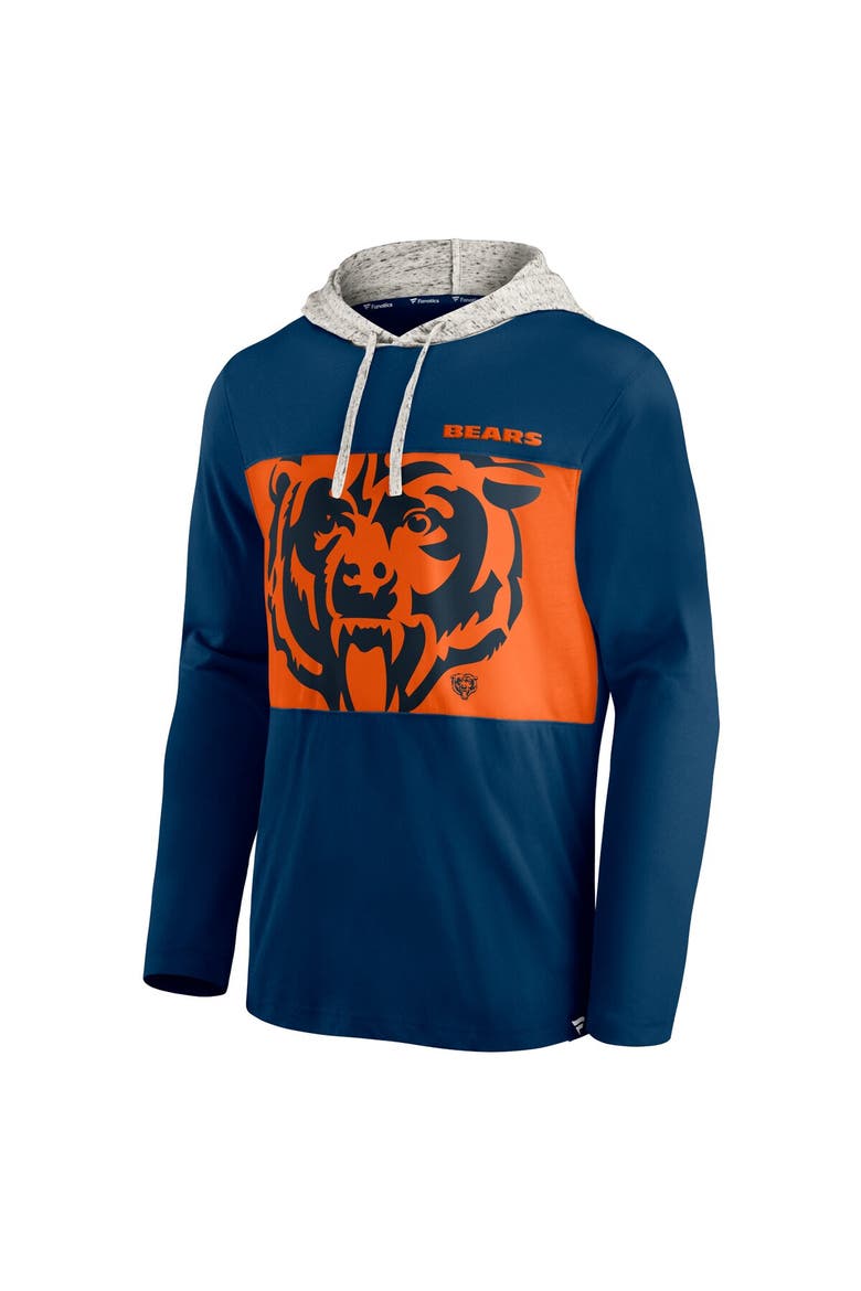 Men's Fanatics Branded Navy Chicago Bears Long Sleeve Hoodie T-Shirt, Alternate, color, Navy