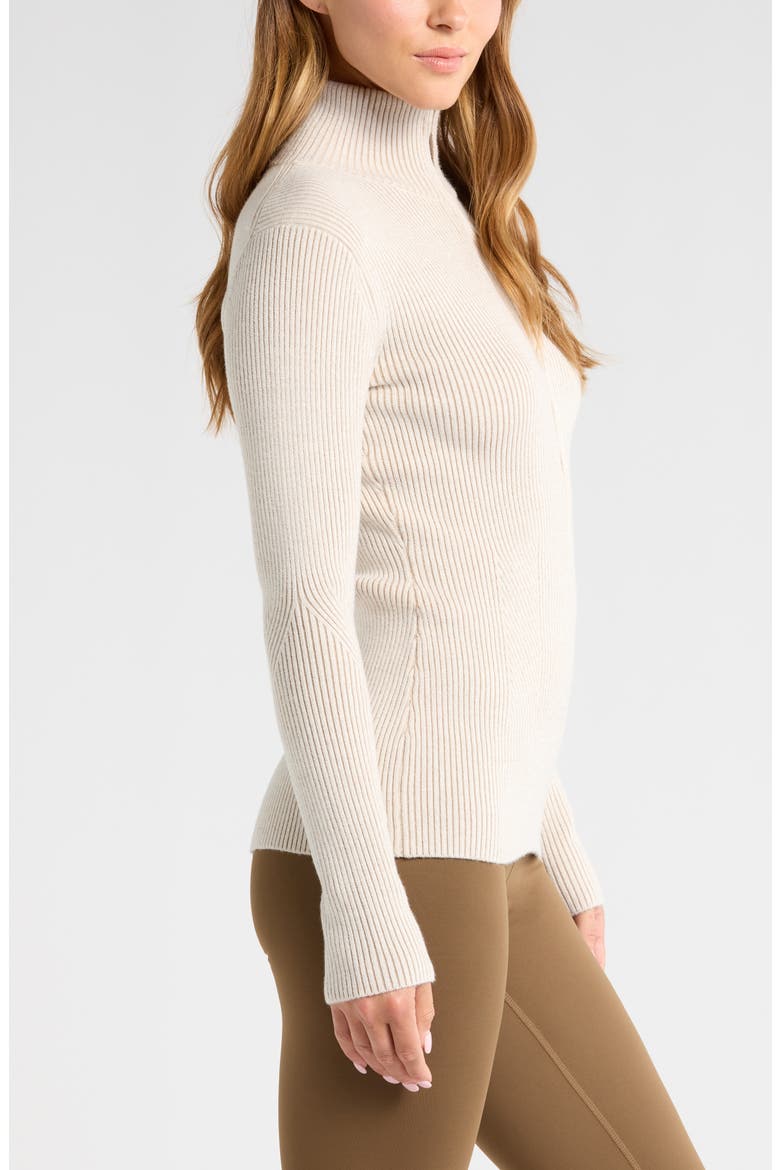 Après Ski Half Zip Rib Sweater, Alternate, color, IVORY EGRET