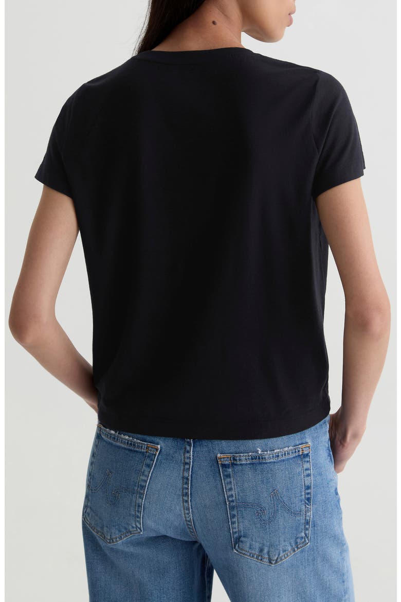Zoie Cotton & Linen Blend T-Shirt, Alternate, color, SUPER BLACK