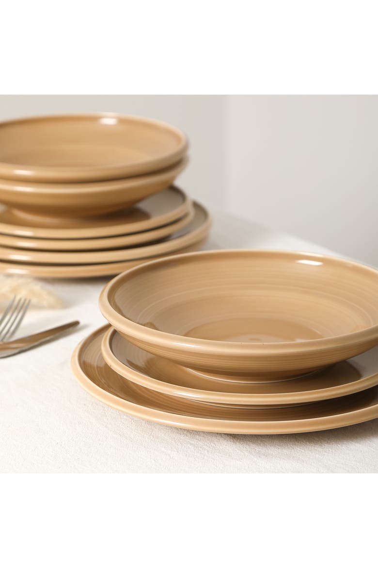 Harmony Stoneware 24-Piece Dinnerware Set, Alternate, color, Beige