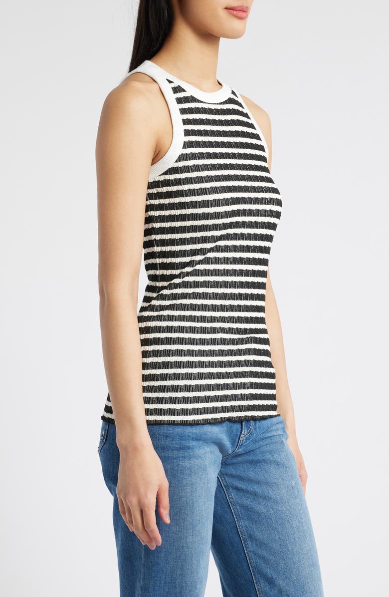 Loveappella Stripe Racerback Tank, Alternate, color, Black