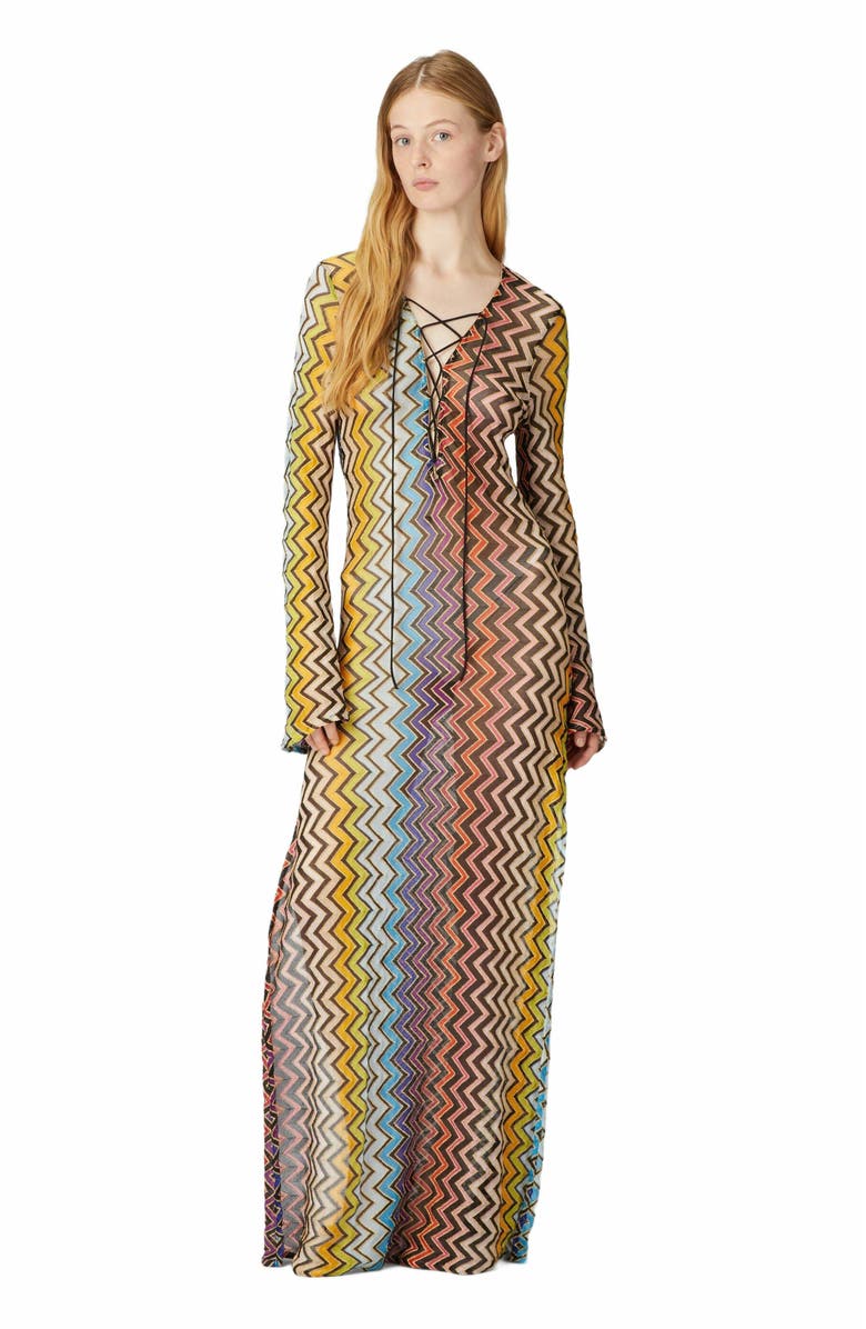 Missoni Long Caftan With Zig Zag Pattern, Main, color, 