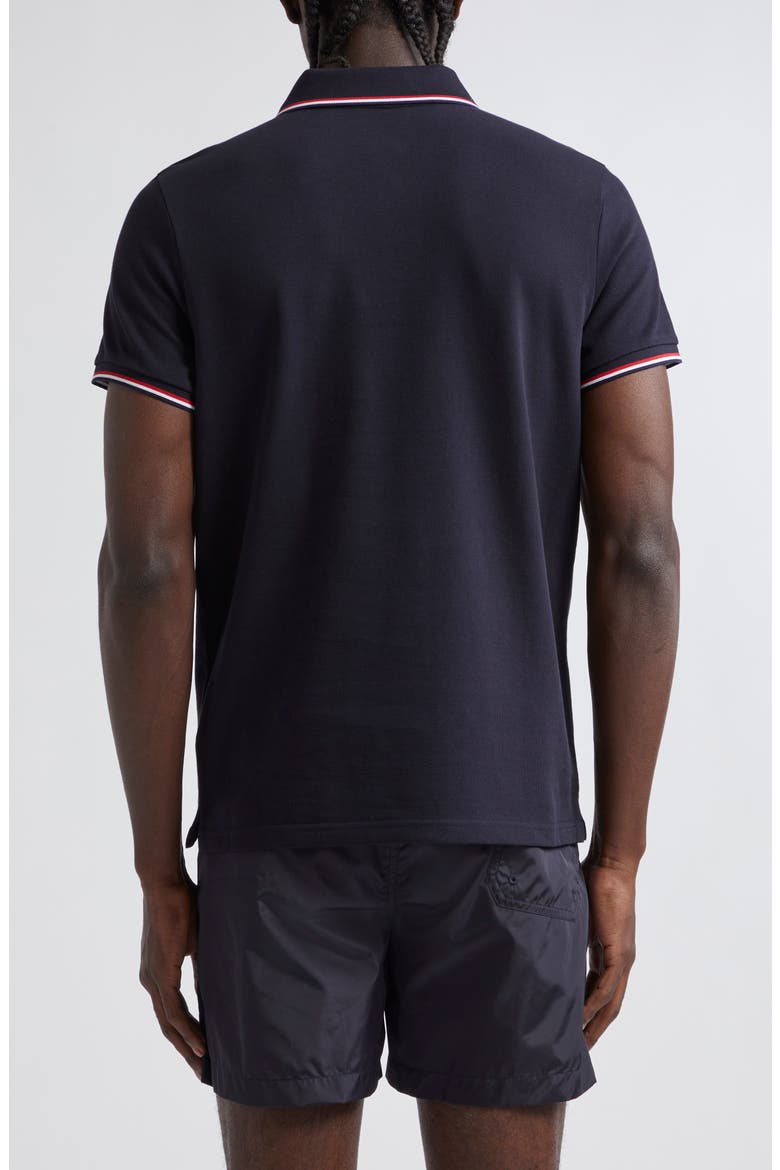 Tipped Cotton Piqué Polo, Alternate, color, BLUE/ BLUE