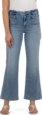 KUT from the Kloth Kelsey Raw Hem Ankle Flare Jeans