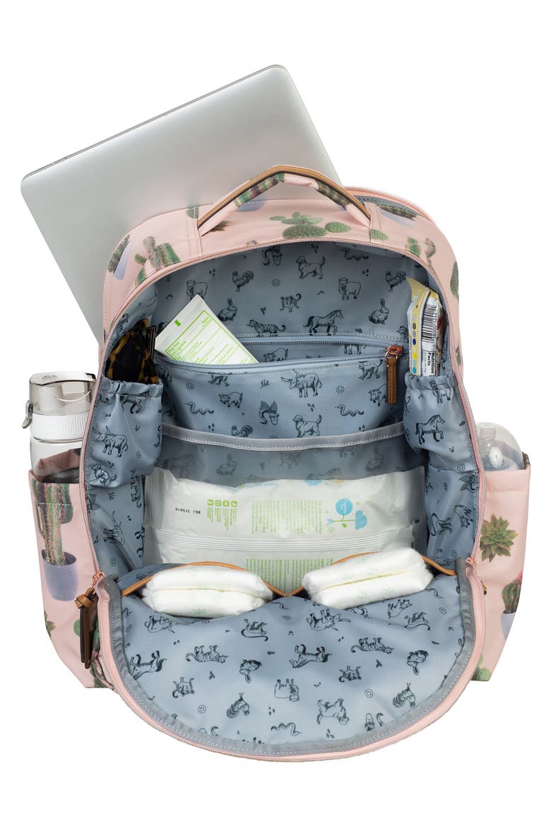 On the Go Water Resistant Diaper Backpack, Alternate, color, CACTUS PRINT