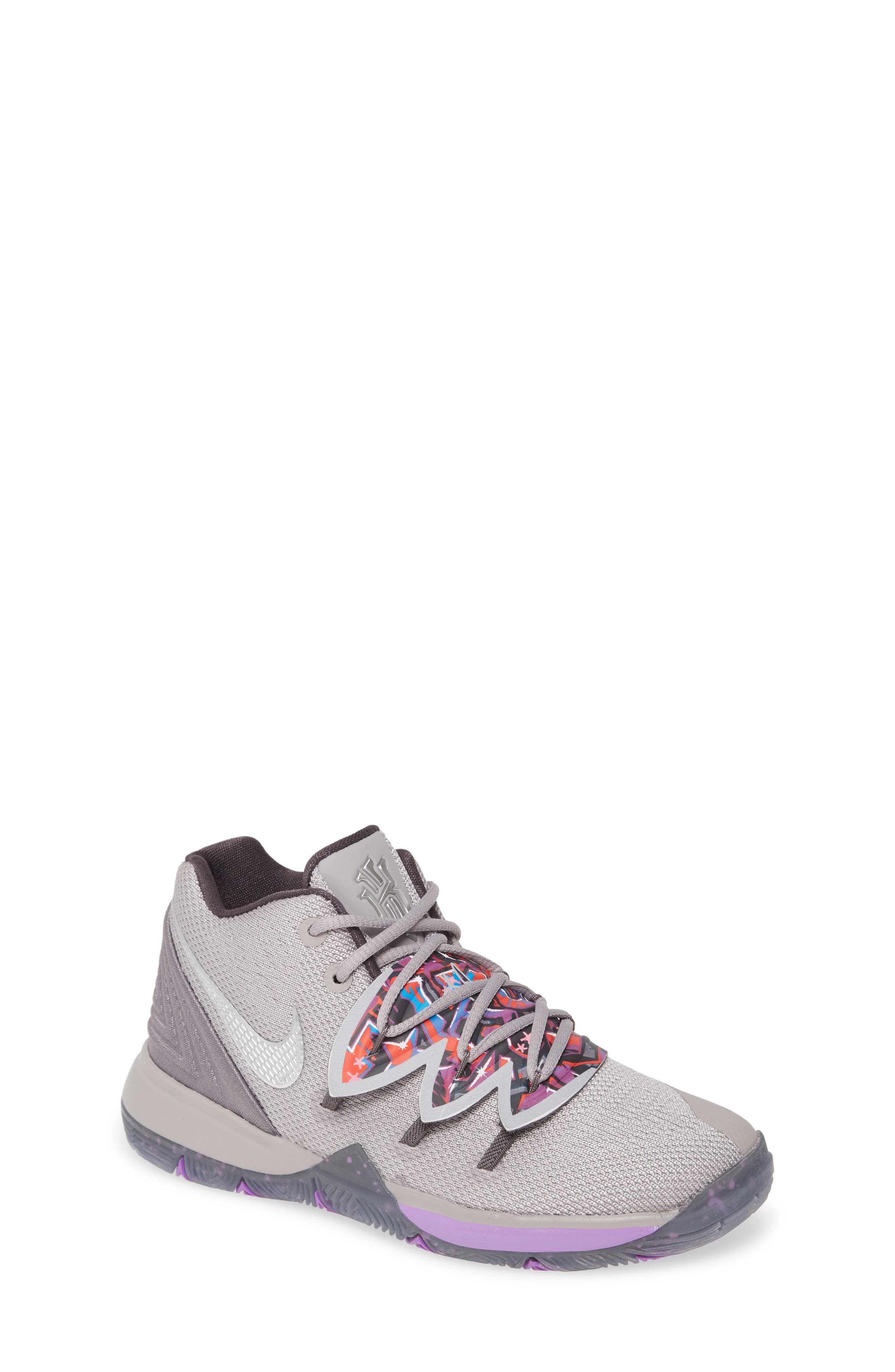 Kyrie 5 Basketball Shoe, Main, color, ATMOSPHERE GREY/ METALLI