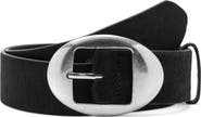 MANGO Oval Buckle Calf Hair Belt