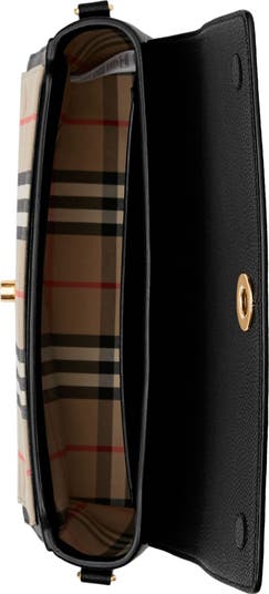 Burberry Note Leather & Vintage Check Crossbody Bag | Nordstrom
