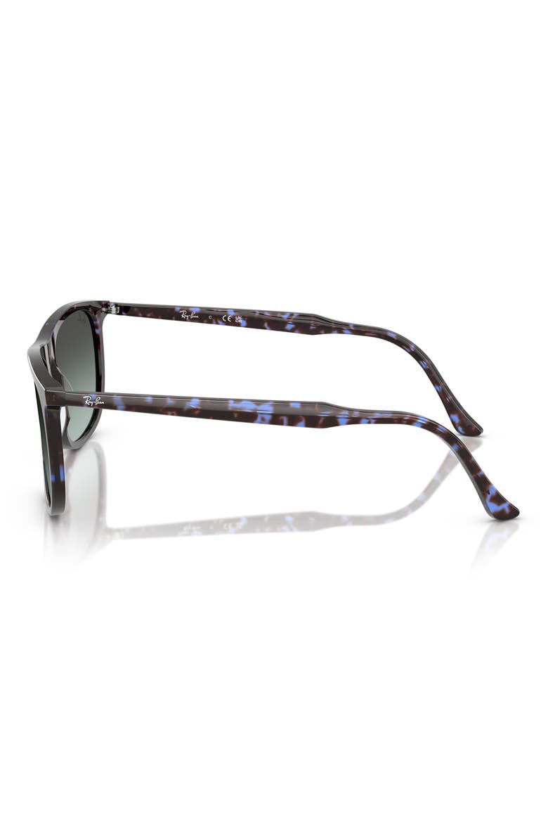 61mm Polarized Gradient Rectangular Sunglasses, Alternate, color, BLUE HAVANA