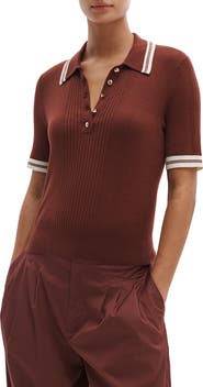 rag & bone Laurie Tipped Cotton & Cashmere Polo