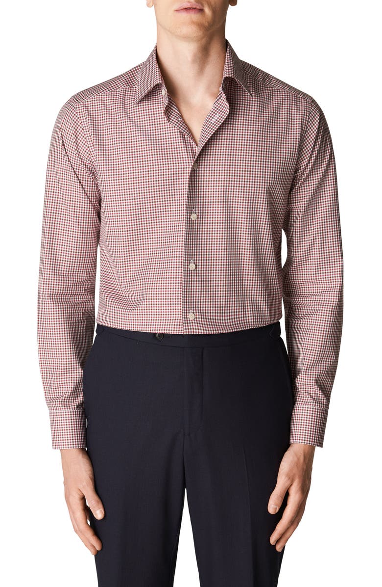 Eton Contemporary Fit Check Stretch Shirt, Main, color,