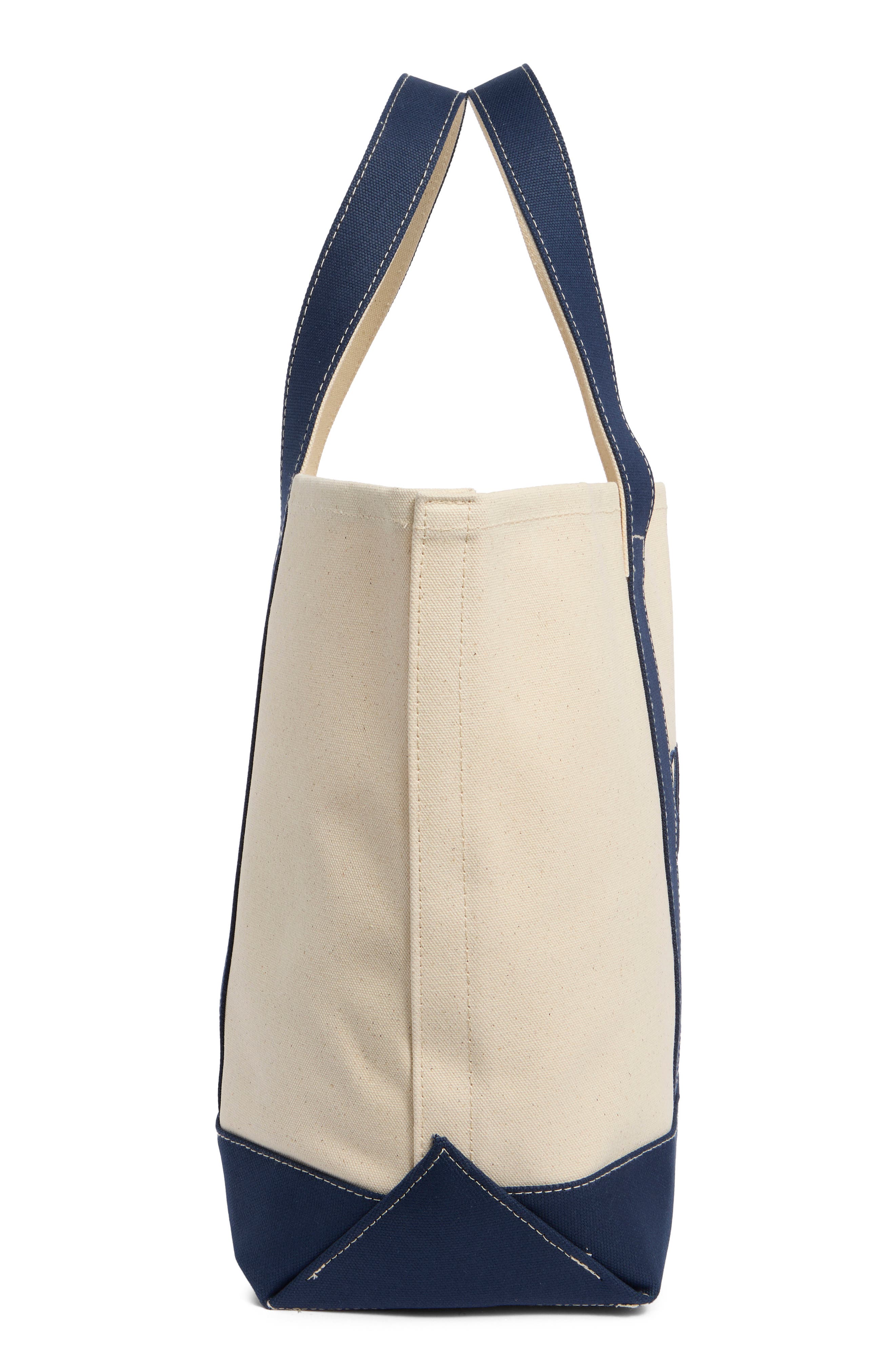 Sporty & Rich New York Yankees Curve Tote Bag, Alternate, color, Natural/Dark Navy