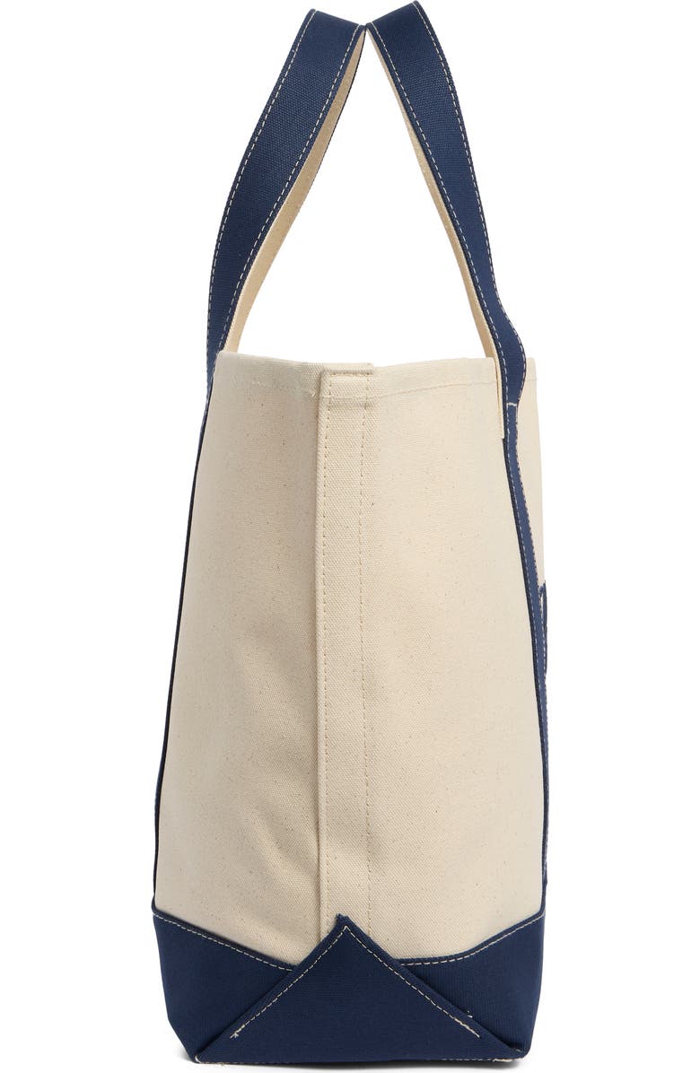 Sporty & Rich New York Yankees Curve Tote Bag, Alternate, color, Natural/Dark Navy