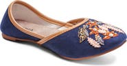 FUCHSIA Paris Embroidered Jutti Flat