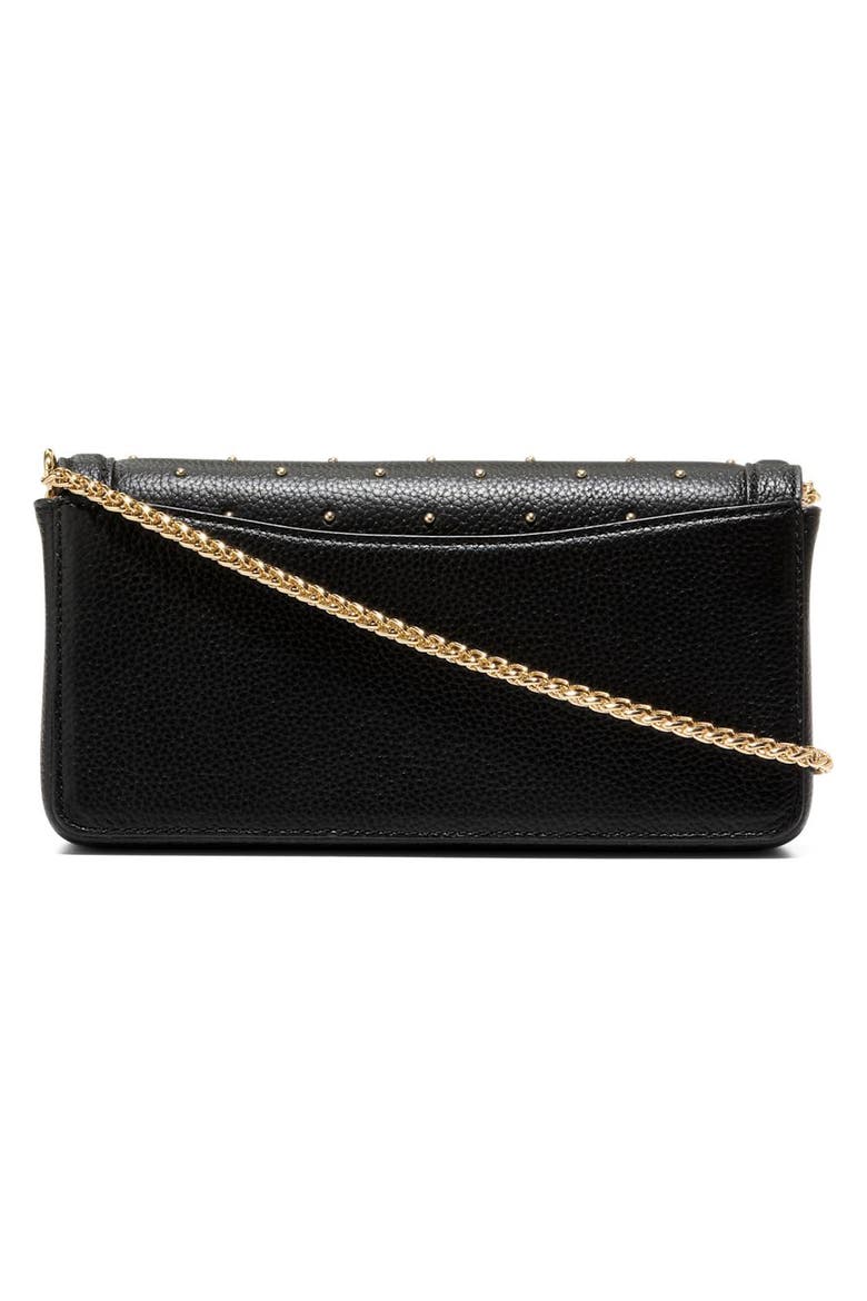 Daniella Leather Wallet on a Chain, Alternate, color, BLACK STUDS