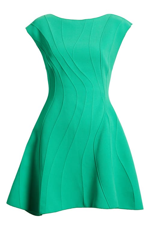 Acler Treven Pintuck Pleat Bonded Crepe Minidress In Clover